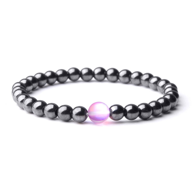 Bracelet Magnétique en Hématite "Force & Puissance"