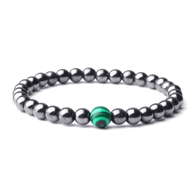 Bracelet Magnétique en Hématite "Force & Puissance"