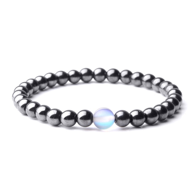 Bracelet Magnétique en Hématite "Force & Puissance"