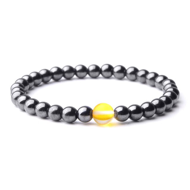 Bracelet Magnétique en Hématite "Force & Puissance"
