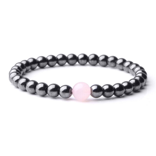 Bracelet Magnétique en Hématite "Force & Puissance"
