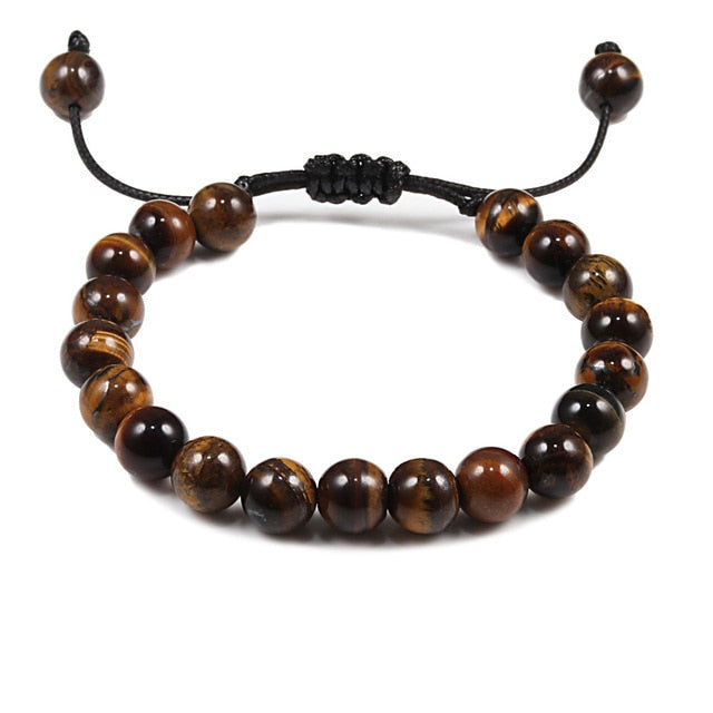Bracelet en Oeil de tigre "Courage & Audace" - Ajustable