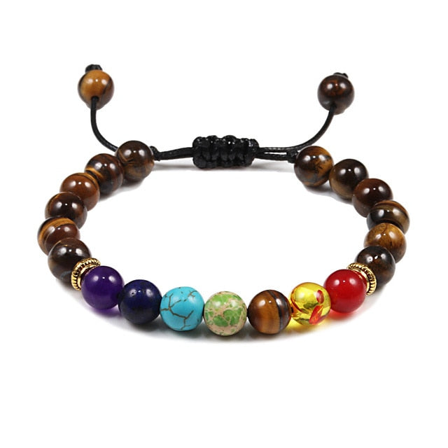 Bracelet en Oeil de tigre "Courage & Audace" - Ajustable