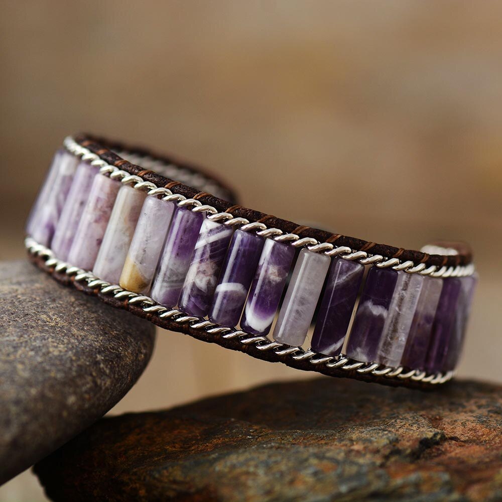 Bracelet Bohémien en Améthyste "Force & Sagesse"