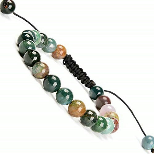 Bracelet Guérison en Agate indienne "Équilibre & Prospérité" - Ajustable
