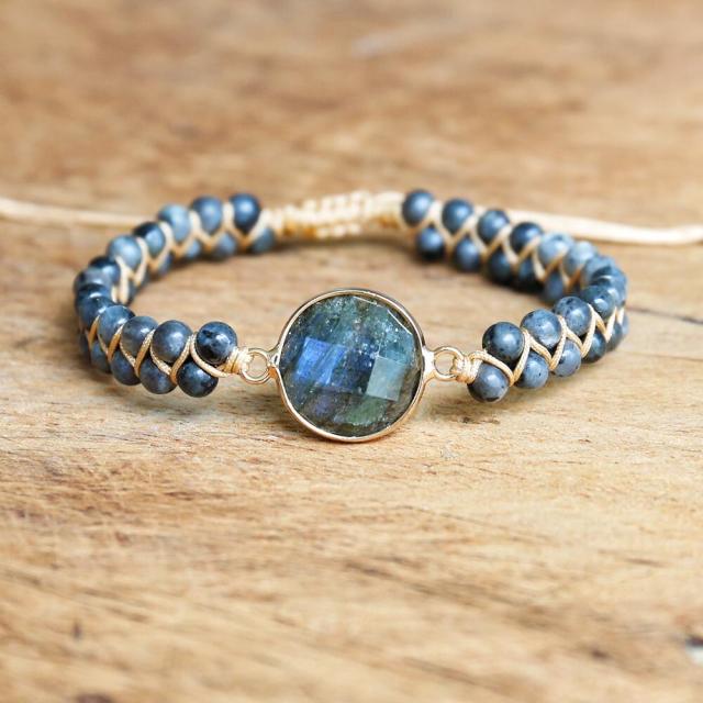 Bracelet Yoga en Labradorite "Protection & Développement"