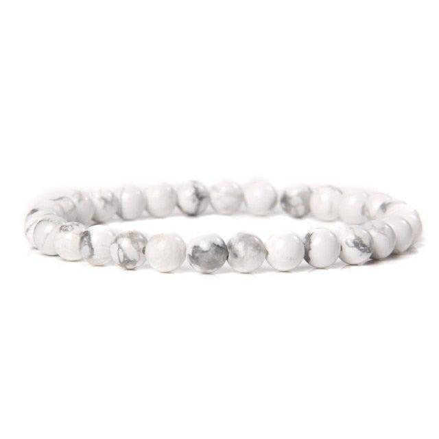 Bracelet Yoga en Turquoise blanche "Sagesse & Conscience"
