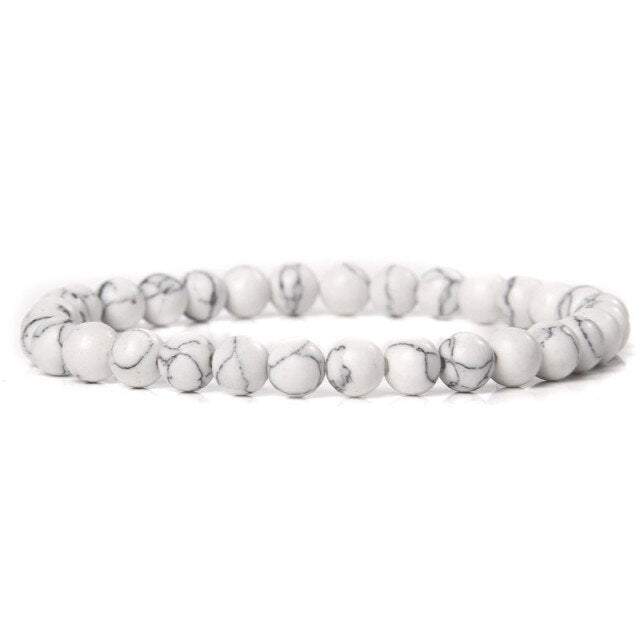 Bracelet Yoga en Turquoise blanche "Sagesse & Conscience"