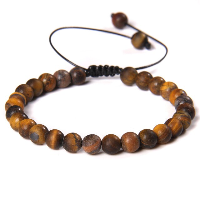 Bracelet en Oeil de tigre "Courage & Audace" - Ajustable