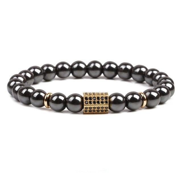 Bracelet Magnétique en Hématite "Force & Puissance"