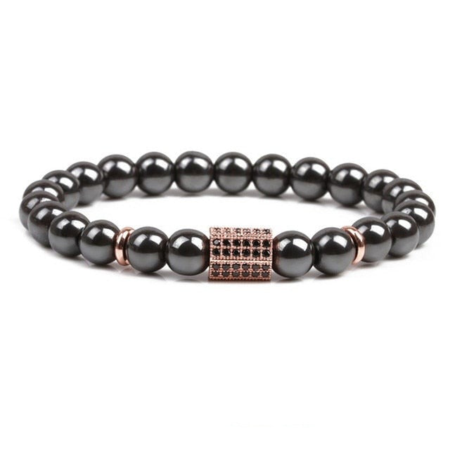 Bracelet Magnétique en Hématite "Force & Puissance"