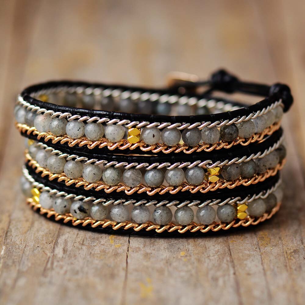 Bracelet Bohémien en Labradorite "Protection & Développement"