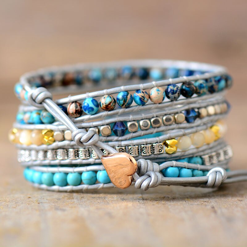 Bracelet Bohémien en Turquoise "Stabilité & Empathie"