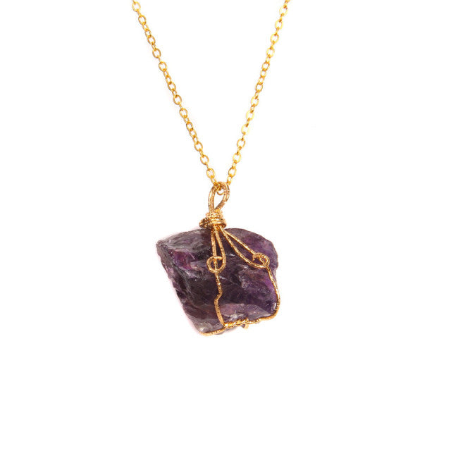 Chaîne et son Pendentif Guérison en Améthyste "Force & Sagesse"